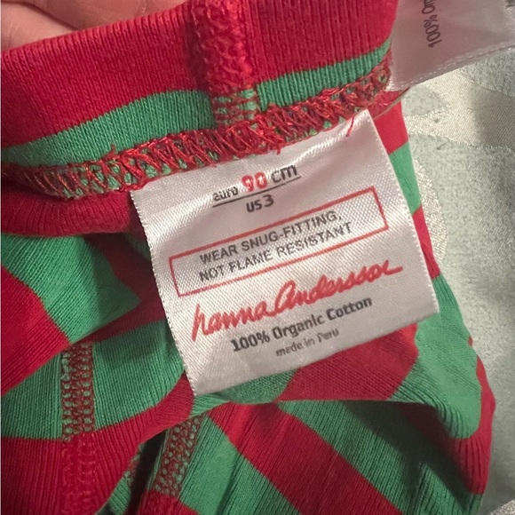 Hanna Andersson holiday green and red striped pajamas 3T long sleeve Christmas - Picture 8 of 8